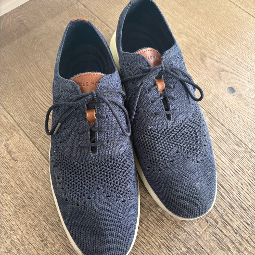 Cole Haan Men's Navy Knit Oxfords